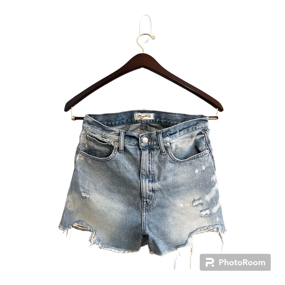 Madewell The High Waisted Momjean Denim Jean Shorts